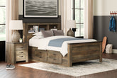Diamond Furniture - Ashley Furniture - Trinell Full Bookcase Bed with 2 Storage Drawers - Full Bookcase Bed with 2 Storage Drawers - B446B16